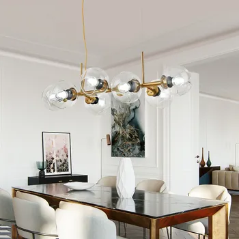 Moderné Sklenené led luster strop Prívesok obývacia izba lustreBedroom hanglamp Loptu Čierna mágia nordic osvetlenie Kuchyne Svietidlo