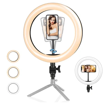 10 Palcový Krúžok Svetlo LED Krúžok Lampa S Tripode Para symbian, symbian Con Luz Držiaka Telefónu Pre Fotografovanie make-up Live Streaming YouTube