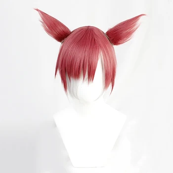 Final Fantasy 14 Cosplay Parochňu Crystal Exarch Krátke Červené Gradient Úlohu Hrať Vlasy Parochňa na Halloween Party + Zadarmo Parochňu Spp