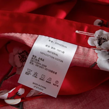 Čína červená Slivka kvet Luxusné Princezná posteľná bielizeň Nastaviť Egyptskej Bavlny Perinu Posteľ List obliečky na Vankúše Kráľovná King Size 4pcs #a