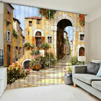 3D Vytlačené Závesy pre Obývacia Izba a Spálňa Cortinas Para Sala De Estar Hviezdy, Kvety Predáva Panel Veľkosť Obrazu Customizedl