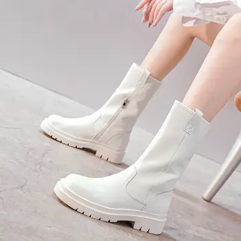 Iny Luxus Chelsea Boots Ženy Členková Obuv Robustný Zimné Topánky na Platforme, Členkové Topánky Pošmyknúť Na Robustný Päty BV Boot Značky Dizajnér