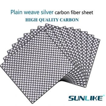 195x240mm 3 K Farebné karbónová platňa panel rada uhlíka fiebr list striebro v plátnovej väzbe doska lesklý, matný full carbon fiber