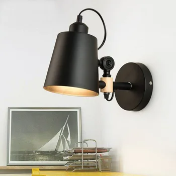 Nordic štýl masívneho dreva LED nástenné svietidlo moderného minimalistické umenie, nočné lampy, drevené interiérové schodisko rotujúce uličkou lampa
