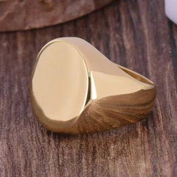 2020 Nové Módne Zlatá Farba Veľké Prstene pre Mužov Strany Šperky Veľké Kolo Koktail Krúžok 316L Nehrdzavejúcej Ocele, Titánu Anillos Homb