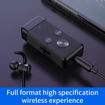 5.0 Bluetooth Audio Prijímač, 3.5 mm AUX Jack Stereo Hudby Bezdrôtový Adaptér Podpora TF Karty, Prehrávanie Basy Získať Prepínač Pre Auto kti