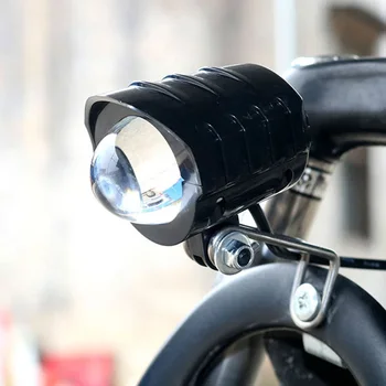36-60V Vysoký Jas LED Predná Vidlica Svetlo Klince Svetlometu Pozornosti W/ Horn Nerezový Držiak Vysokej Kvality Časti Bicyklov