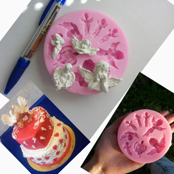 Anjel Baby Pink, Silikónové Formy Čokoládové Cukrovinky Formy Fondant Cake Zdobenie Nástroje DIY tortu Pečivo, Formy na Pečenie IC888088