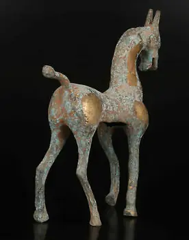 Bronzová Socha Zdobené Dlhé Nohy Kone Qing Dynastie Staré Darček