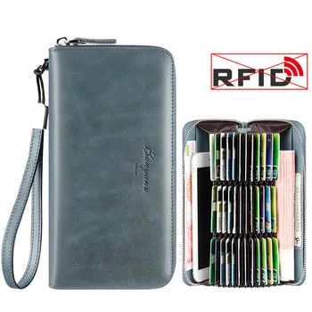 36 Sloty pre Karty RFID na Ochranu Držiteľa Karty Peňaženky pravej Kože Spojka taška Ženy Muži Kreditnej Karty Kabelku 2020