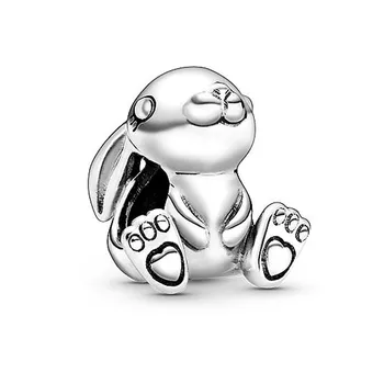 New Horúce Predaj Ninny Rabbit Reálne 925 Sterling Silver Charms Fit Pôvodné Pandora Náramok Náramok DIY Šperky Čo 204