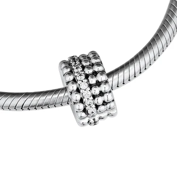 Perlové Lesk Klip Kúzlo Hodí sa zobrazili kľúčové tlačidlá rýdzeho striebra 925 originálne Náramky Pre Ženy DIY Korálky Pre Šperky Robiť