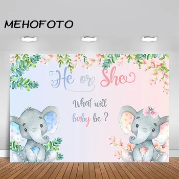 MEHOFOTO Slon Baby Sprcha Foto Pozadie Chlapec alebo Dievča, Pohlavie Odhaliť Strana Zvieratá, Dekorácie Fotografie Pozadia