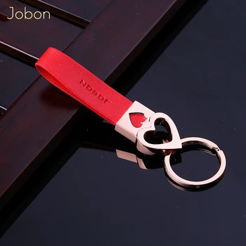 Jobon Ženy Auto Keychains Rose Gold Heart Shape Kožené Tlačidlo Krúžky Držiteľ Milenci, Priatelia Najlepší Darček, Aký Kľúč Reťazca Príslušenstvo Šperky