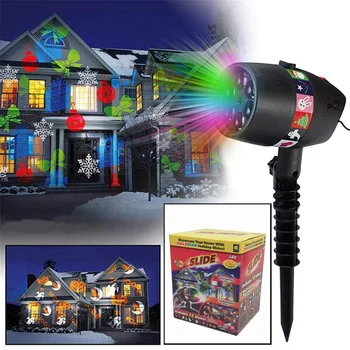 LED 12 Kariet Svetlo Vianoce, Halloween Projektor Lampa USB Vonkajšie Snowflake Prezentácie Projekcie Svetla pre Domova Strany