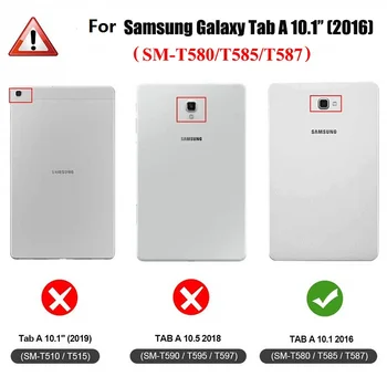 Ultra-tenké Magnetické puzdro pre Samsung Galaxy Tab 10.1 2016 Smart PU Kožené Funda Kryt Auto Sleep/Wake T580 T585 SM-T580 Prípadoch