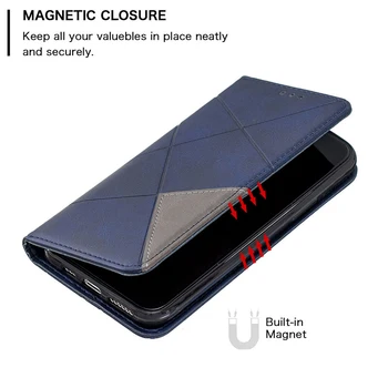Geometrické Business závesu shell Pre iphone 11 pro Max xs max XR X 6S 6 G 7G 8p Magnetickou sponou flip stojan, Kryt telefónu prípade + pero
