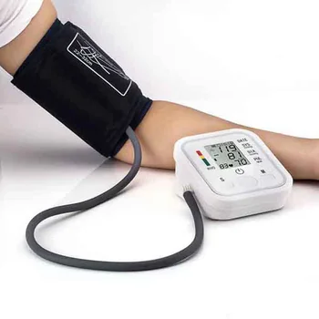 Prenosné BP Putá Stroj Automatické Digitálne Rameno Krvný Tlak Monitor elf LCD Hovorí srdcovej frekvencie test meter sphygmomanometer