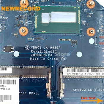 NEWRECORD notebook základná doska Pre Dell inspiron 15R 5537 3537 základná doska VBW01 LA-9982P CN-0CD6V3 0CD6V3 DDR3L SR16Z I7-4500U CPU