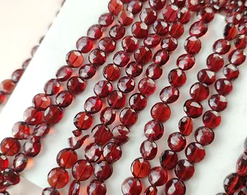 Voľné korálky červený granát tvárou mince AAA pre 36 cm DIY šperky čo FPPJ veľkoobchod prírody drahokam