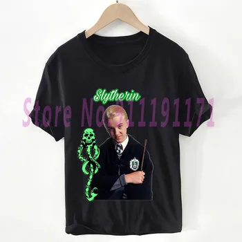 Vogue Draco Malfoy Čierne tričko Unisex Harajuku Foto grafické T-shirt Britský štýl Topy Bavlna tričko Veľkosti Pluse žena/Muž