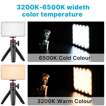 VL120 3200K-6500K Ultra Tenký LED Video Svetlo Nastaviteľné Prenosné Vyplniť Svetla Vlog Svetlo s 6 Farebný Gél RGB Účinok Sucktion Auta