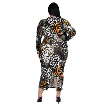 Šaty Žien Tlač Šaty S Dlhým Rukávom 2020 Jar Leto Plus Veľkosť Oblečenie Afriky Okolo Krku Party Šaty Festival Oblečenie