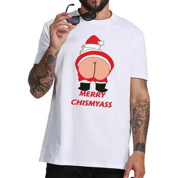Komické Santa Claus T Shirt Mužov Humor Veselé Vianoce Camiseta Lumbálna Chrimyass Šaty, Bavlna golier Posádky Krku Voľný čas T-shirt