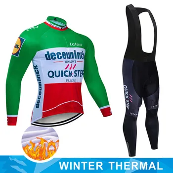 Teplé 2020 Zimné thermal fleece Cyklistické Oblečenie quick step mužov Jersey vyhovovali vonkajšie koni bike MTB oblečenie Náprsníkové Nohavice nastaviť