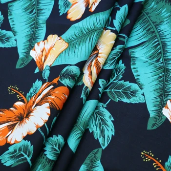 100 cm*140 cm Jungle Tlač viskózového vlákna Tkaniny Mäkké Havaj Šaty Materiálu
