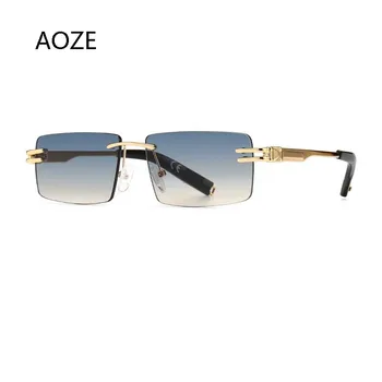 2020 Luxusné Retro obdĺžnikových Módne slnečné okuliare bez obrúčok Gradient Mužov ženské Okuliare slnečné Okuliare lunette de soleil femme UV400