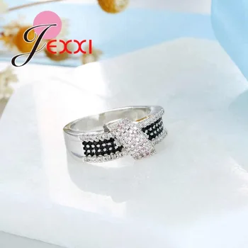 Retro Trendy Drahokamu Prst Prsteň Pre Ženy, Dievča, Black Pink Crystal Kameň 925 Sterling Silver Šperky Veľkoobchod Kolíky