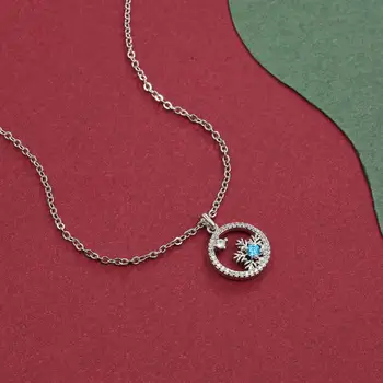 INALIS Geometrické Vianočné Vločky Prívesok Náhrdelníky Pre Ženy Romantické Cubic Zirconia Náhrdelník Výročie Módne Šperky