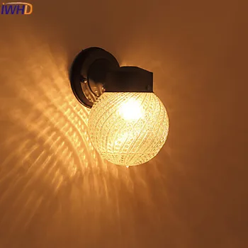 IWHD American Vintage Nástenné Svietidlo Sklom Odtieň LED, Schodisko, Svetlá Wandlamp Stenu Sconce Apliques Porovnanie Retro Nástenné Svietidlá
