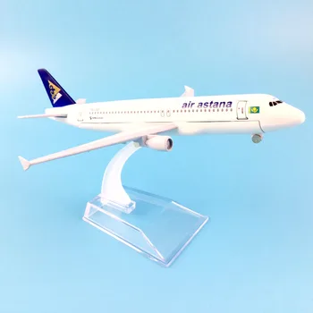 Letecké spoločnosti a320 air astana plavidlá modely lietadiel model simulácie 16 cm zliatiny vianočné hračky darček pre deti