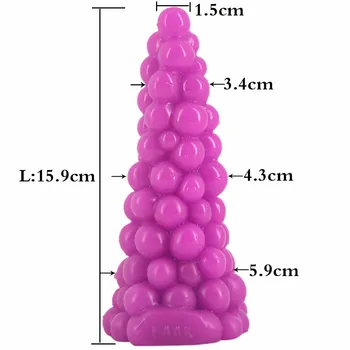 Kónického tvaru sex zadok plug hračka vzhľad je vyložená s malým loptu hrozna tvar dildo sexuálnu hračku, análny konektor Pre ženy Vložiť pošvy