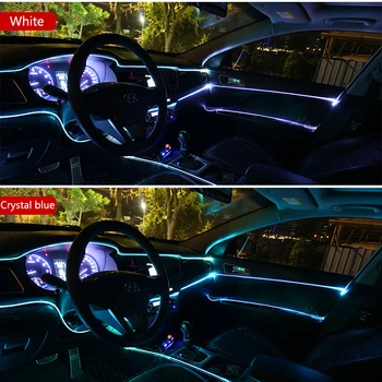 Auto interiérové doplnky atmosféru lampa EL studené svetlo riadok LED Okolitého Svetla Na Audi A3 A4 A5 A6 A7 A8 B6 B7 B8 Q3 Q5 Q7 S3 S4