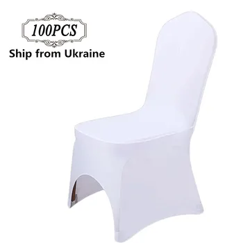 Poslať z Ukrajiny 100PC Univerzálny Polyester Spandex Stoličky Slipcover pre Svadby Hotel Vonkajšie Party Dekor Banquet Poťahy