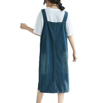 Nové Plus Veľkosť Materskej Šaty Žien Denim Kovbojské Šaty Podväzky Oblečenie Dámske Letné Vesta jednodielne Šaty Tehotné A1130
