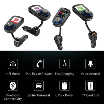 Bluetooth 5.0 Auto FM MP3 Prehrávač handsfree Rádio Adaptér USB Nabíjačka 1XCB