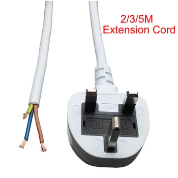 UK Plug Power Strip Adaptér Jeden Výstup s 2/3/5M Predlžovací Kábel Elektrický Kábel Vnútorné Zásuvky pre Vonkajšie Pracovné 10A 250V