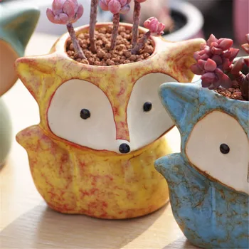 Sukulentných Rastlín Kvetináče, Keramické Fox Váza Mini Črepníkové Keramiku, Zvieracie Roztomilý Micro Bonsai Kvetináč Domova Záhrada Remeslá