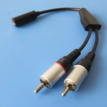 2-RCA Samec Konektor 3,5 mm Žena Aux Audio Jack pre Slúchadlá Converter Kábel Adaptéra