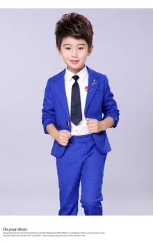 Modré obleky pre chlapcov svadby deti Sako Oblek pre deti kostým, sako