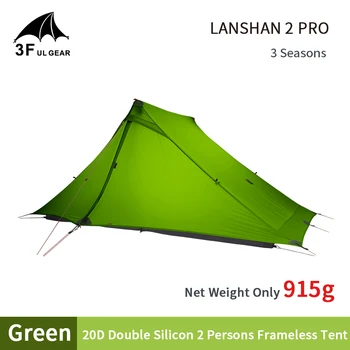 3F UL VÝSTROJ LanShan2 Pro Stan 20D Dvojvrstvové Silikónové Ultralight Vonkajší Stan pre 2 Osoby 3/4 Sezóny pyramída, Turistiku, Camping Stan