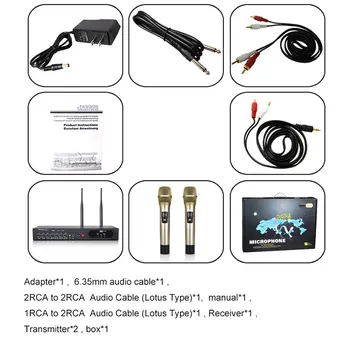 Zlato Kvality UHF Dual Prenosné Bluetooth Bezdrôtový Mikrofón MU-6 s Prijímačom pre Rodiny KTV Karaoke Systém domáceho Kina