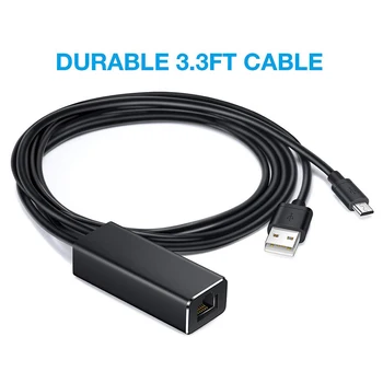 USB na RJ45 Ethernet Adaptér Micro Domáce Televízie, Hranie Dekorácie pre TV Stick 480Mbps Sieť LAN Karty Dongle