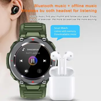 Šport Smart Hodinky Mužov Bluetooth Hovor, Prehrávanie Hudby Nepremokavé Srdcového tepu Fitness Tracker Smartband Náramok Pre Android IOS