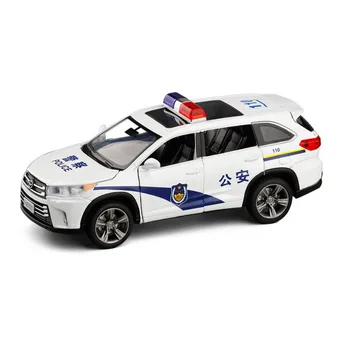 1/32 Highlander Policajné Autá Autíčka Model Zliatiny Vytiahnuť Späť 6 Otvorených Dverí Deti Hračky Originálne Licencie Zber Off-Road Vozidla