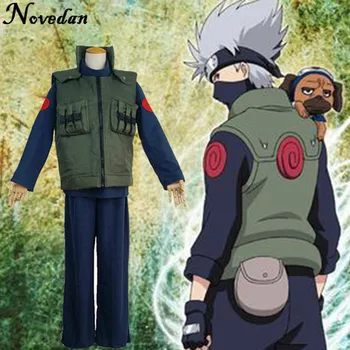 Anime Naruto Cosplay Šaty, Kostýmy Shinobi Hatake Kakashi Zelená Vesta Unisex Bunda Strany Purim Karneval Cosplay Kostým